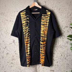 Trailer Park Boys Bowling Tiger Stripe M Y2K Button Up